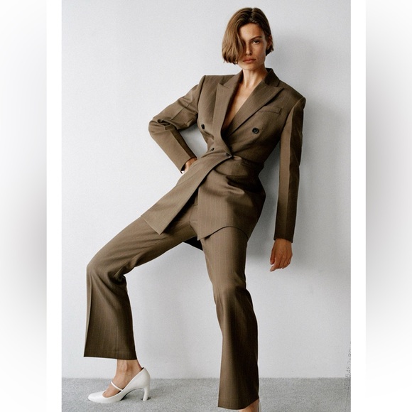 Zara Jackets & Blazers - ZARA WOOL BLEND PINSTRIPE JACKET ZW COLLECTION